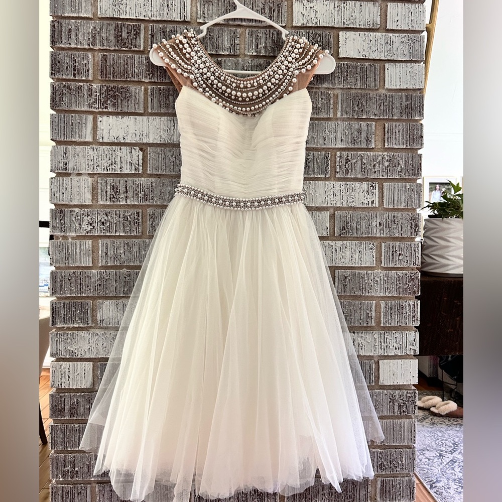 Sherri Hill- homecoming dress. Pearl and diamond beading